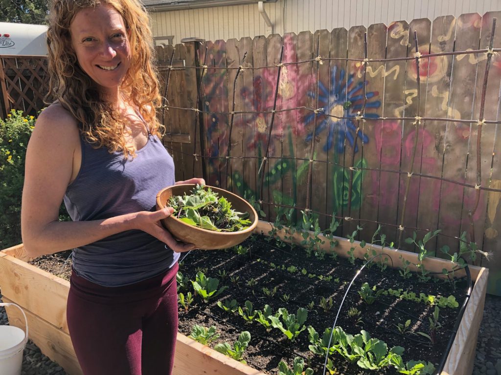 Alicia Viani, Bend Urban Gardens client with trellis she made out of ...