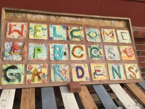 Handmade school garden sign