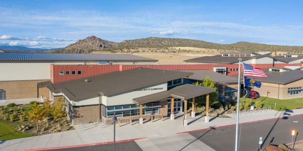 aerial view of Barnes Butte Elementary School in Prineville Oregon