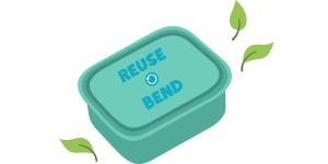 reusable container with reuse bend on it