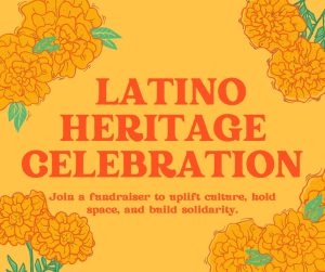 Latino Heritage Celebration surrounded by marigold flowers