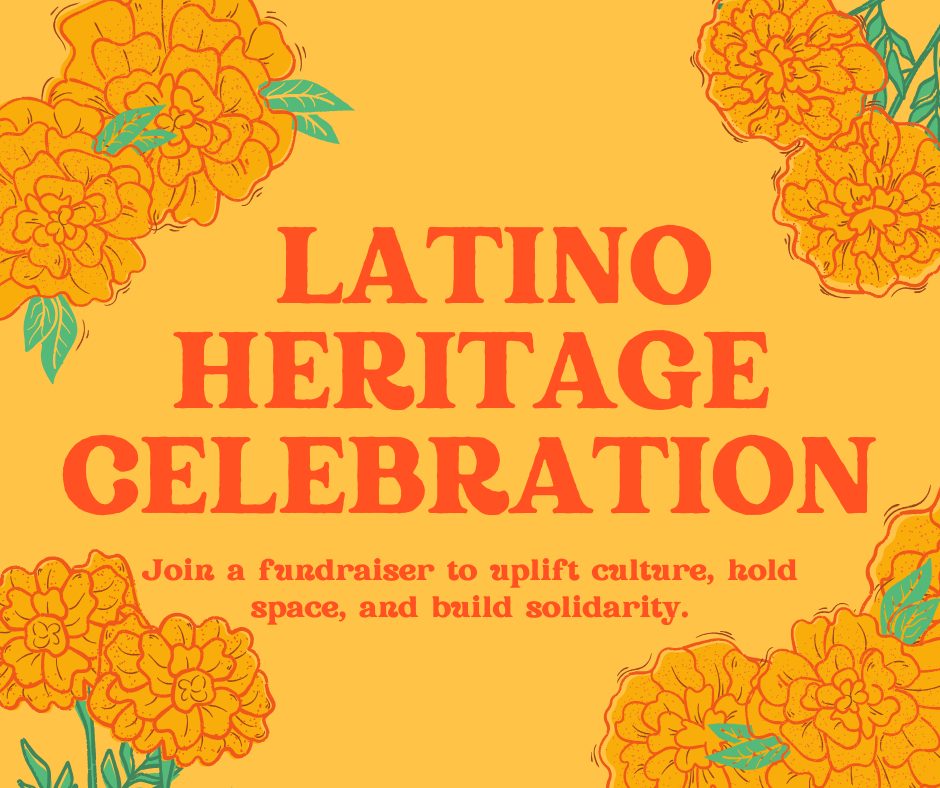 Latino Heritage Celebration surrounded by marigold flowers